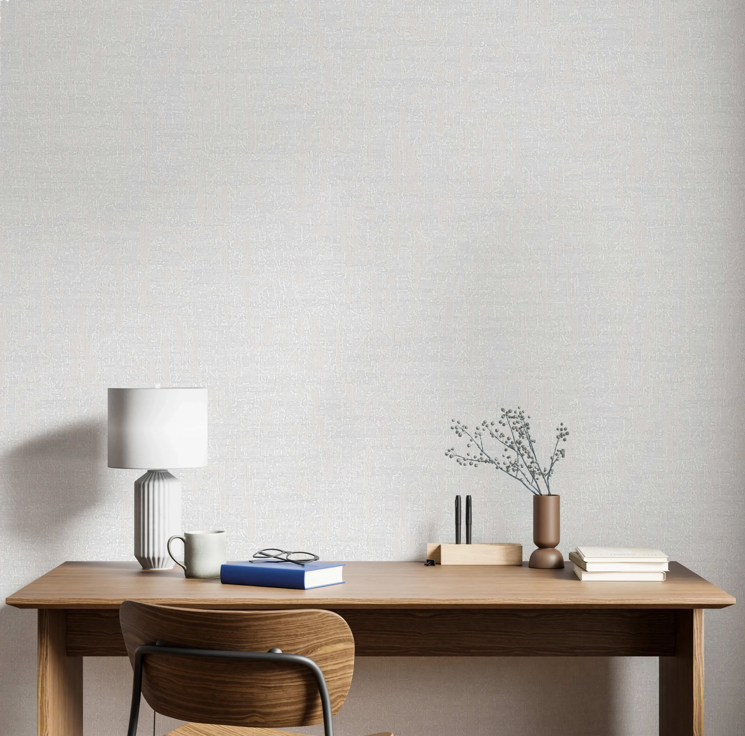 White Embossed Wallpaper – Natural Shimmer (24114-1)